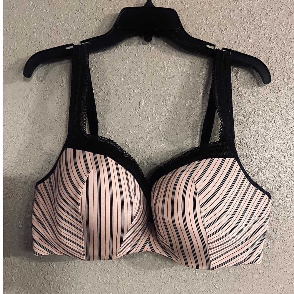 Lane Bryant Cacique Womens Bra Pink & Black T Shirt Bra Full Coverage Workwear